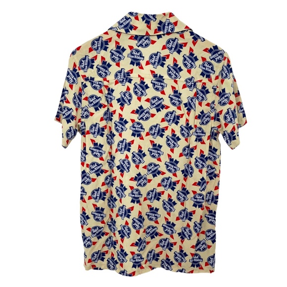 Pabst Blue Ribbon Short Sleeve Camp Shirt Men's Small - Picture 3 of 8